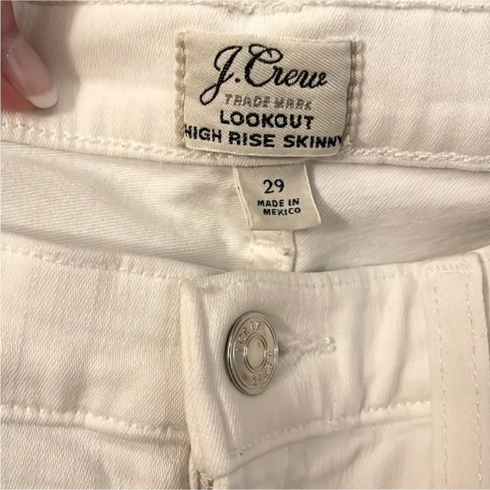 J. Crew Jeans Lookout High-rise Jeans in White Size 29.